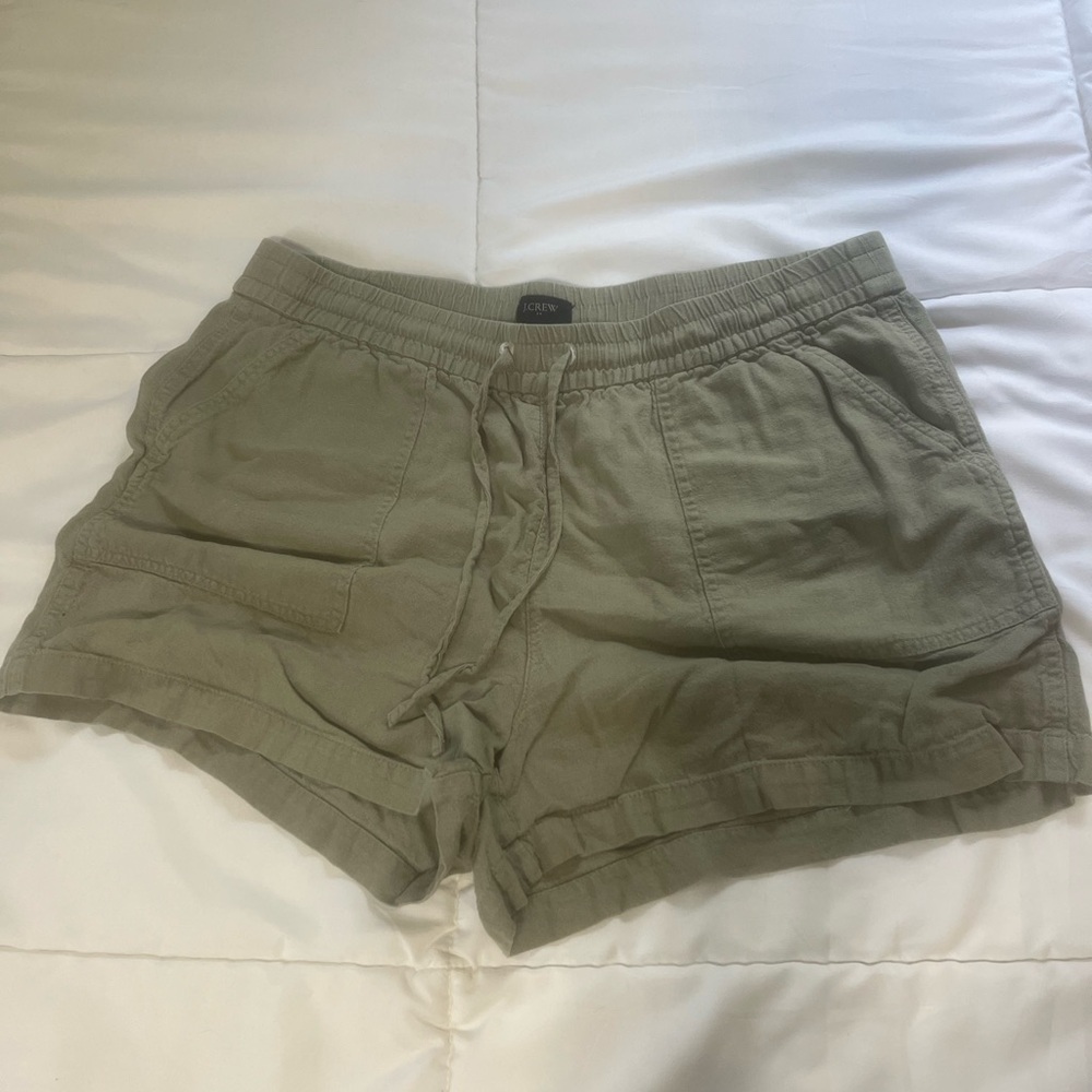 J. Crew Green Cargo Shorts Relaxed Fit Cotton